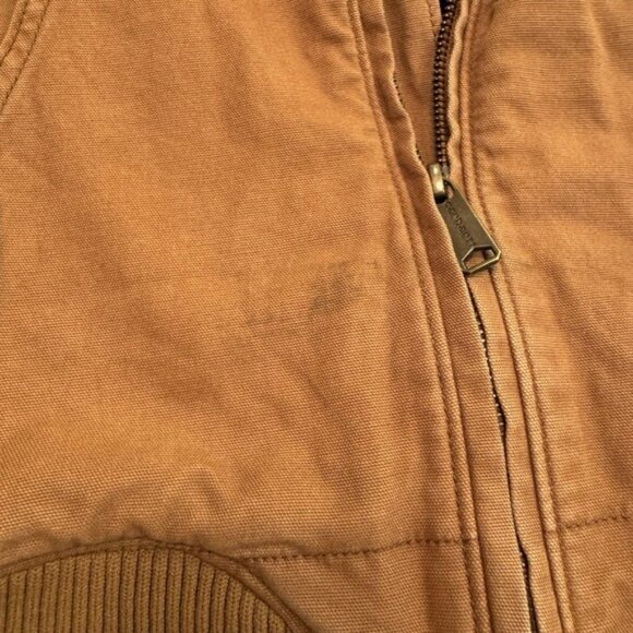 Women's Carhartt jacket Size 2XL 20 Tan Bomber Relaxed Fit Workwear - Picture 6 of 11